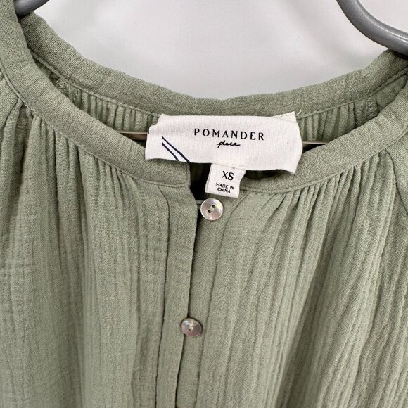 Pomander Place by Tuckernuck Green Gauze Heidi Maxi Dress sz XS NWT - Picture 3 of 7